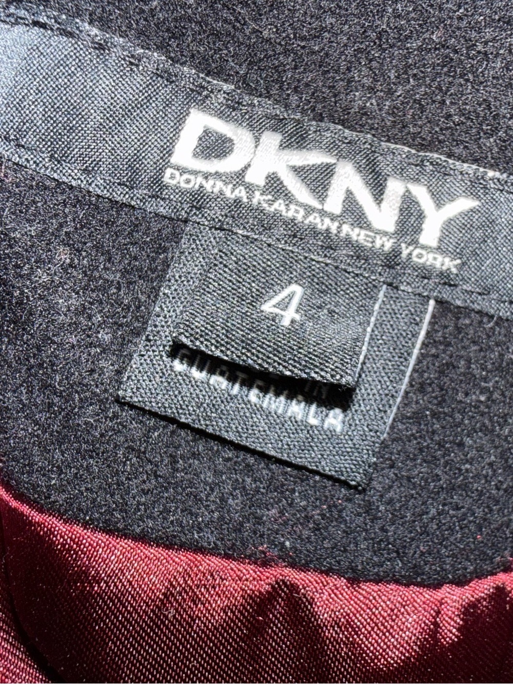 DKNY Wool Cashmere Blend Coat Black Button Front Womens Size 4 - Picture 2 of 4